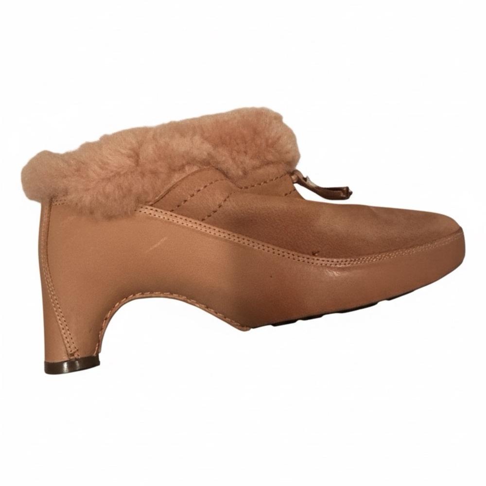 ANTONIO MELANI Tan Fur-Lined Mules